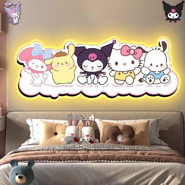 【海外代購】阿喵畫社 三麗鷗 床頭超長燈帶畫 