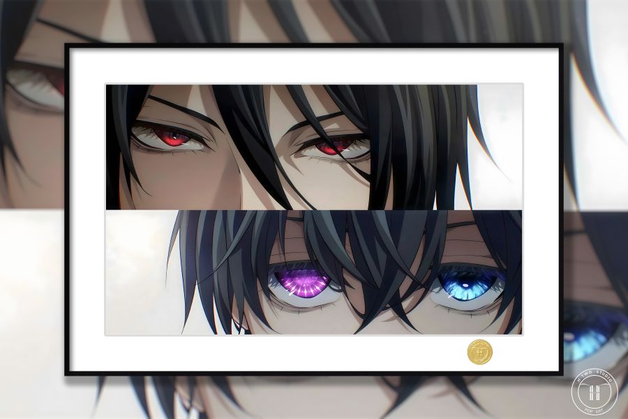 【海外代購】H2 《黑執事》賽巴斯蒂安夏爾斯邁爾少爺動漫二次元裝飾畫 