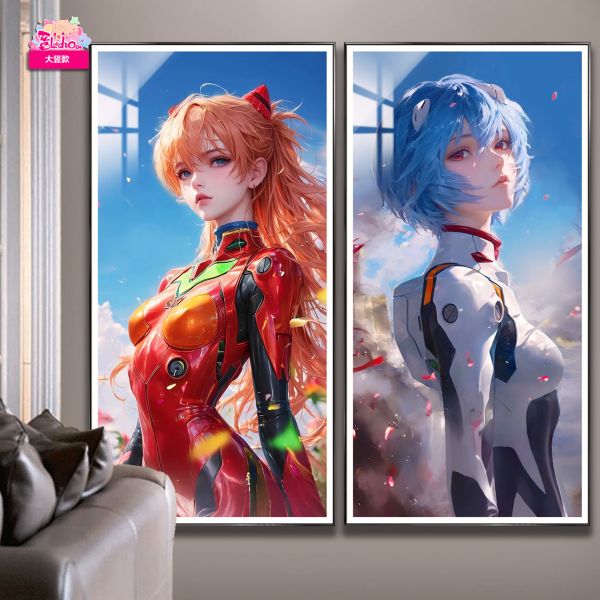 【海外代購】阿喵畫社 EVA 明日香綾波麗 組合超大組合高清裝飾畫 