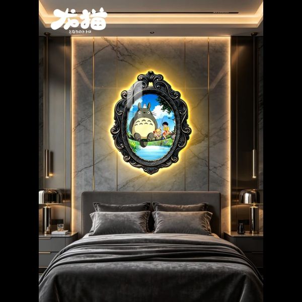 【海外代購】阿喵畫社 復古龍貓-燈帶畫 異形發光燈帶氛圍裝飾畫 