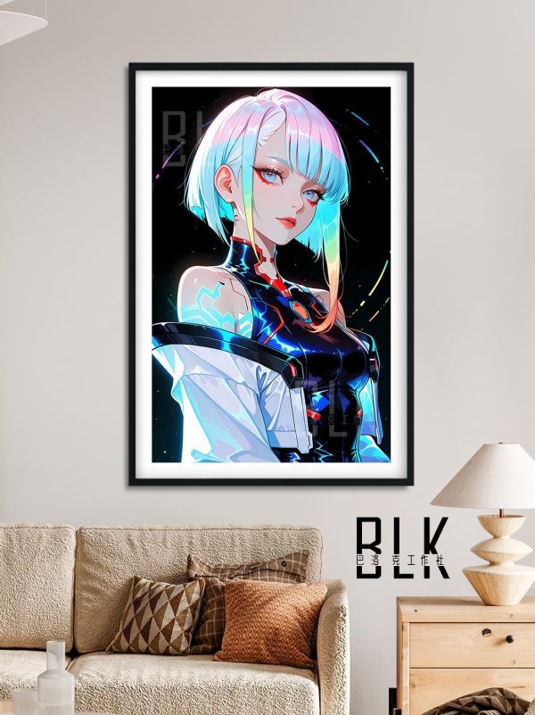 【海外代購】巴洛克 《炫彩露西》賽博龐克邊緣行者Lucy賽博浪客Cyber​​punk動漫裝飾畫冰箱貼 