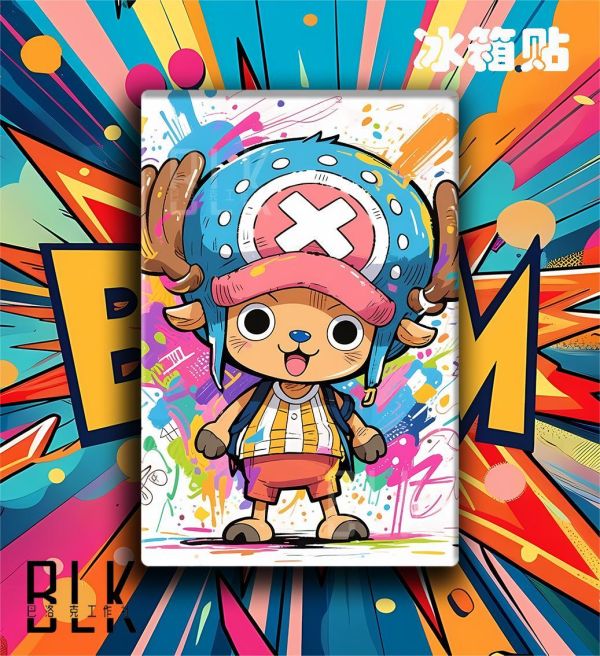 【海外代購】巴洛克《喬巴》路飛娜美羅賓索隆山治弗蘭奇艾斯海賊王onepiece裝飾畫冰箱貼 