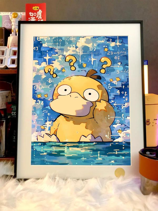 【海外代購】星空《數學可達鴨》寶可夢動漫裝飾畫 