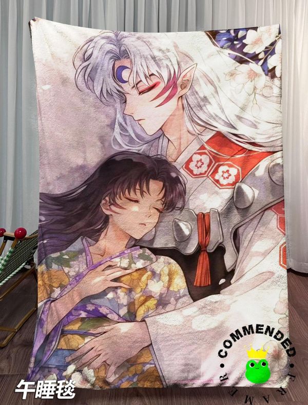 【海外代購】皇呱 《殺生丸與鈴》 犬夜叉殺生丸與鈴cp合照同人周邊裝飾畫 午睡毯 地毯 