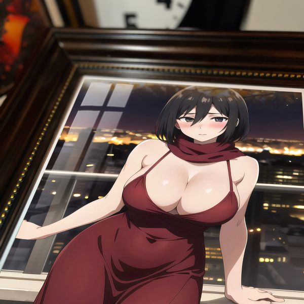 【海外代購】阿喵畫社 紅禮服 三笠復古款 8k復古款主題高清裝飾畫 護腕滑鼠墊 冰箱貼