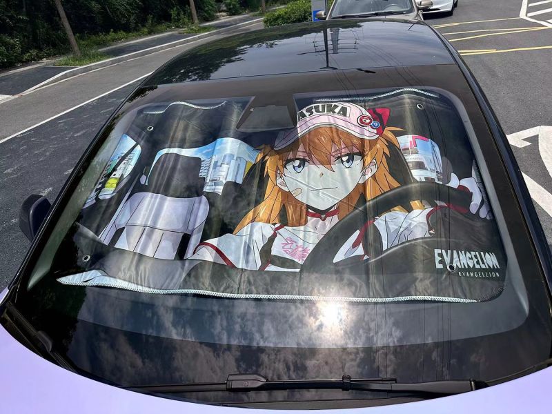 【海外代購】千鳥社 汽車遮陽前擋風玻璃隔熱明日香綾波麗EVA二次元防曬 