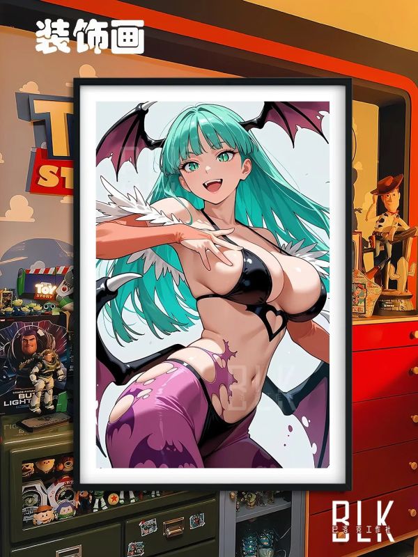 【海外代購】巴洛克 《莫莉卡》惡魔戰士遊戲莉莉絲卡普空裝飾畫 
