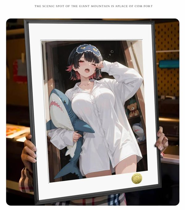 【海外代購】皇呱《睡眼鯊妹》絕區零艾蓮·喬裝飾畫 午睡毯 地毯 