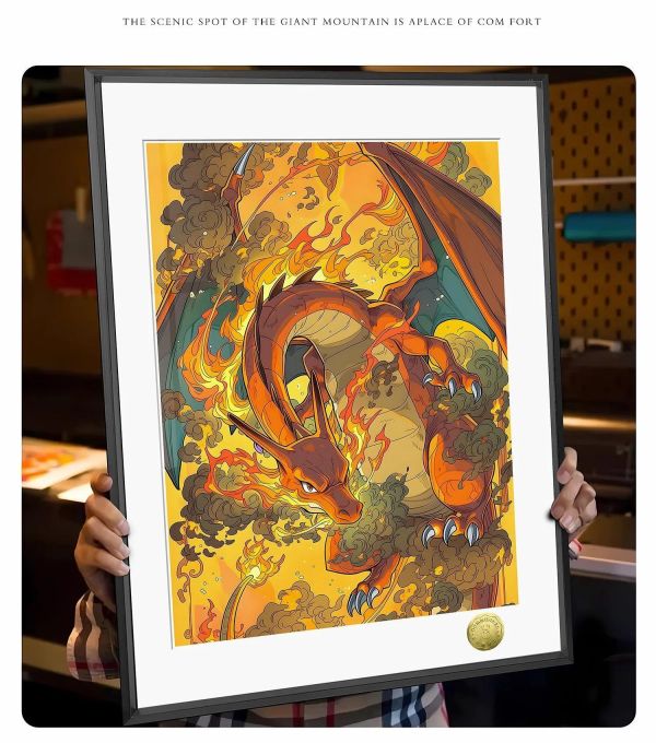 【海外代購】皇呱 《龍之怒火》寶可夢噴火龍龍之怒火周邊裝飾畫 