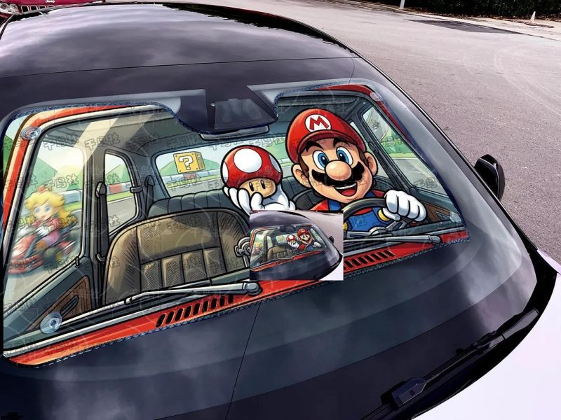 【海外代購】千鳥社 《汽車前擋遮陽-馬力歐、路易吉》 