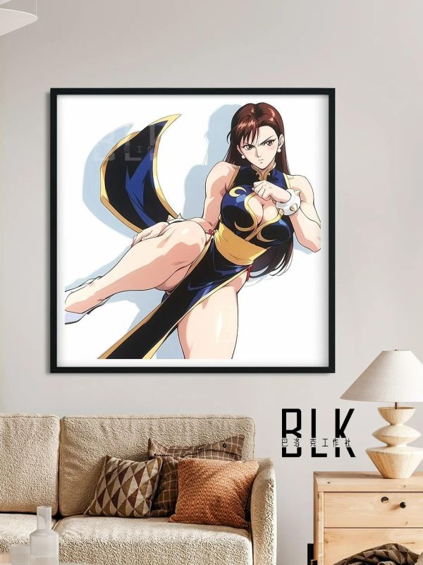 【海外代購】巴洛克《生氣春麗》街頭霸王裝飾畫冰箱貼 