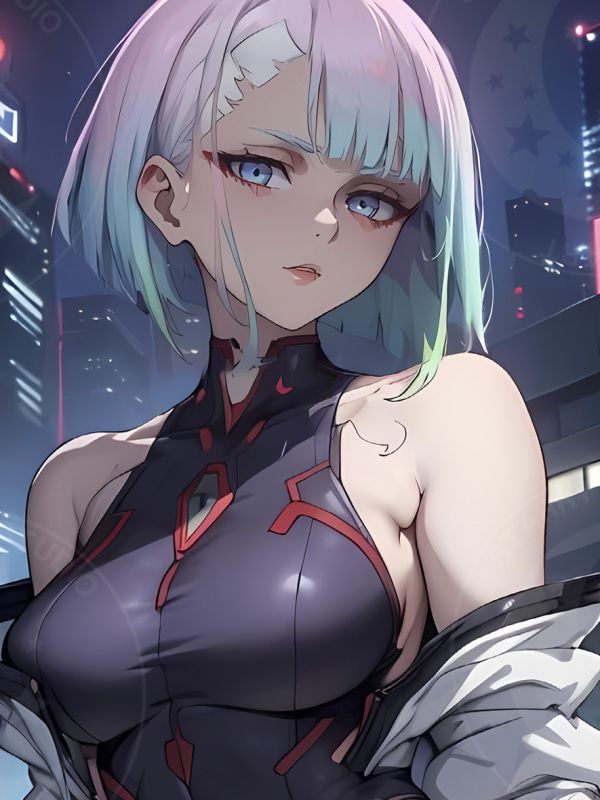 【海外代購】星空 《Cyber​​朋克露西》Lucy賽博龐克邊緣行者Cyber​​punk馬丁內斯動畫裝飾畫 