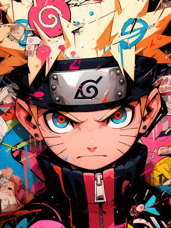 【海外代購】星空 小鳴人 火影忍者 仙人模式 塗鴉潮流 裝飾畫 