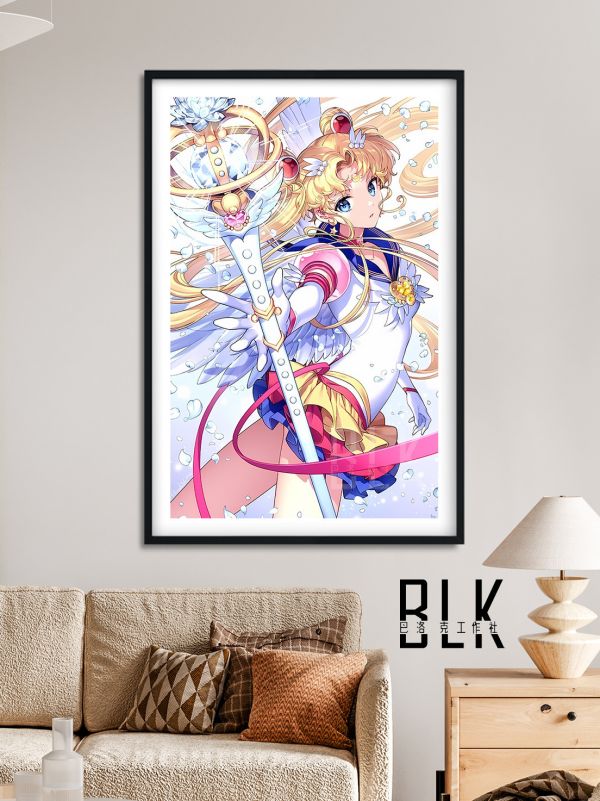 【海外代購】巴洛克 《白衣水兵月》美少女戰士月野兔小兔倩妮迪公主Sailor Moon動漫裝飾畫