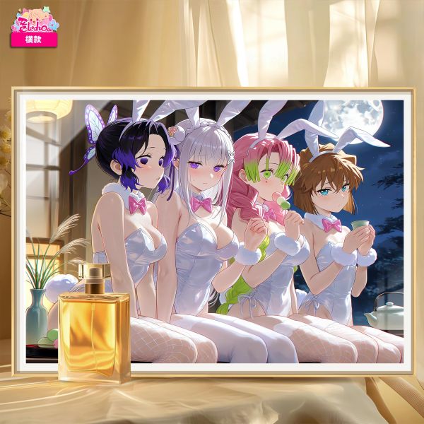 【海外代購】阿喵畫社 月光 人氣兔女郎四姊妹 新品8K超大主題裝飾畫週邊 冰箱貼 