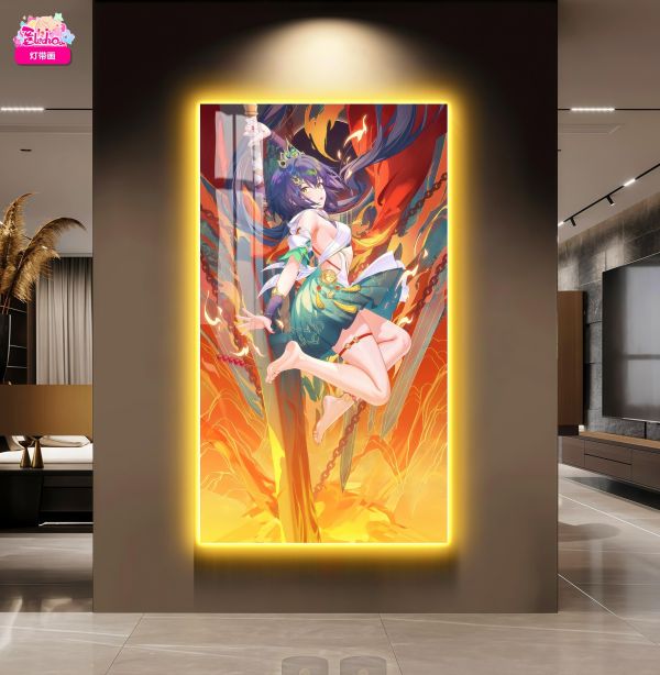 【海外代購】阿喵畫社 焚天燼火 雲璃燈帶畫 新品發布氛圍感8k超清燈帶畫 