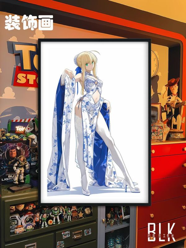 【海外代購】巴洛克 《旗袍saber》阿爾托莉雅·潘德拉貢亞瑟王裝飾畫冰箱貼 