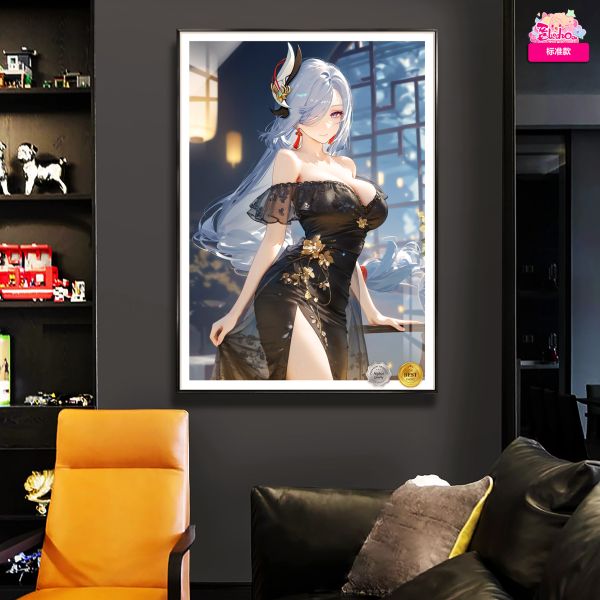 【海外代購】阿喵畫社 墨紗韻 申鶴 8k超大高清裝飾畫 等身枕 床頭地墊 午睡毛毯 