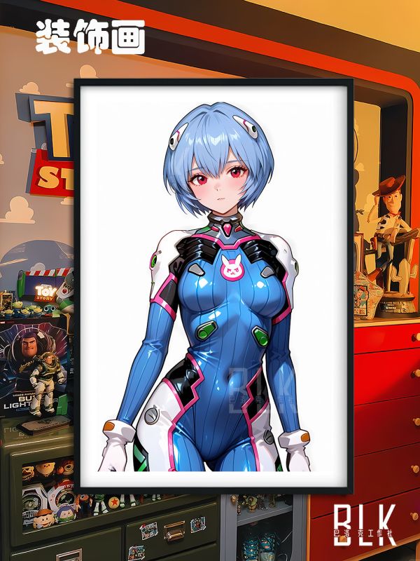 【海外代購】巴洛克 《綾波麗DVA》EVA新世紀福音戰士Asuka初號機守望先鋒動漫裝飾畫冰箱貼