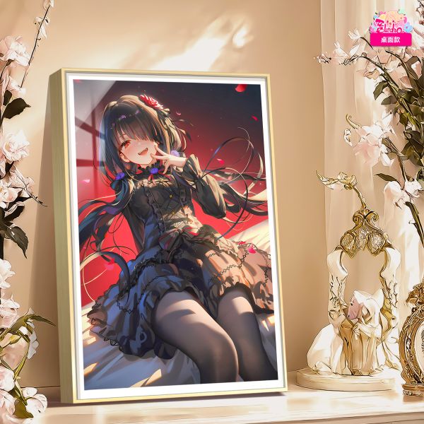 【海外代購】阿喵畫社 比耶 黑玫瑰時崎狂三 8k主題高清裝飾畫 午睡毛毯 牆面掛毯 床頭地墊 冰箱貼