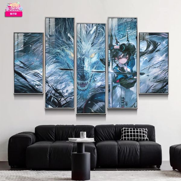 【海外代購】阿喵畫社 龍吟 陳千語五幅套組裝飾畫 明日方舟 