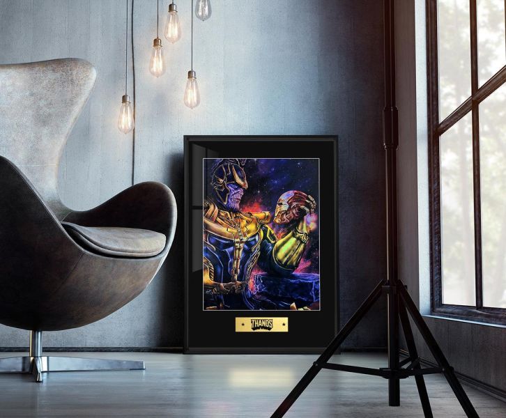 【海外代購】千鳥社 《薩諾斯鐳射》 薩諾斯鋼鐵人復仇者聯盟漫威無限手套潮流炫彩鐳射裝飾畫 