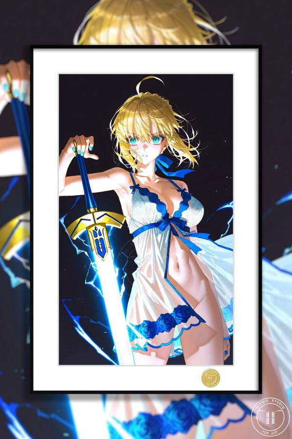 【海外代購】H2 《睡衣saber》阿爾託莉雅Fate亞瑟王騎士王裝飾畫 