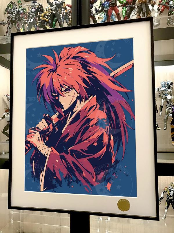 【海外代購】星空 《塗鴉風浪客劍心》緋村劍心明治劍客浪漫譚緋村拔刀齋HIMURA KENSHIN動漫裝飾畫 
