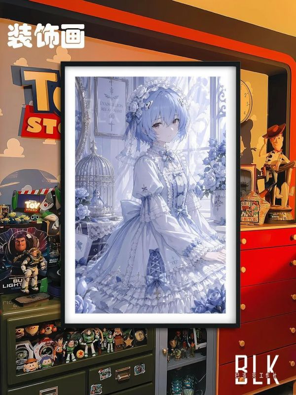 【海外代購】巴洛克 《洛麗塔明日香/綾波麗》新世紀福音戰士裝飾畫冰箱貼 