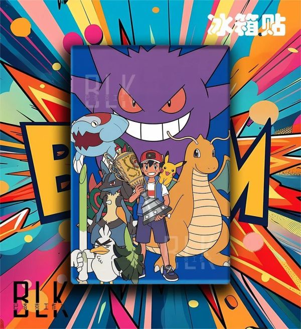 【海外代購】巴洛克《小智冠軍陣容》寶可夢30週年裝飾畫冰箱貼 