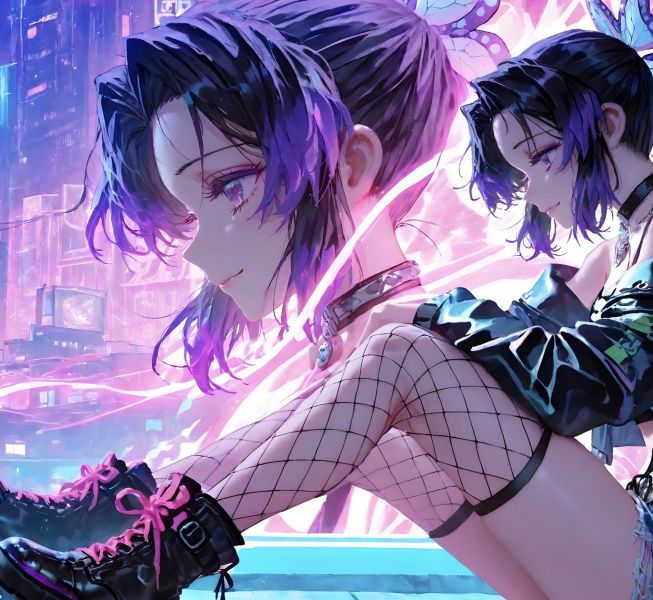 【海外代購】H2 《賽博蝴蝶忍者》鬼滅之刃小忍鬼殺隊蟲柱動畫二次元裝飾畫 