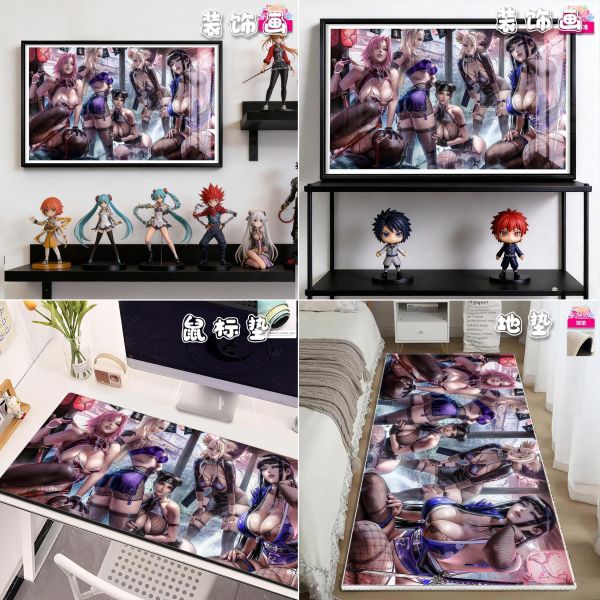 【海外代購】阿喵畫社 火影忍者女神群像經典版 火影忍者新品12k超清裝飾畫 床頭地墊  冰箱貼款 