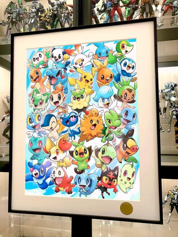 【海外代購】星空《十代禦三家》寶可夢30週年風波小智葉眉鳥博姆耿妙澪兒Pikachu二次元裝飾畫 