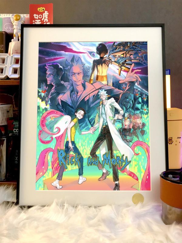 【海外代購】星空 《瑞克和莫蒂》Rick and Morty科幻潮流藝術版畫動漫裝飾畫 