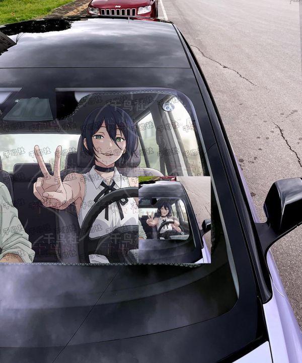 【海外代購】千鳥社 《汽車前擋遮陽－蕾塞與電次 雙人》 二次元汽車遮陽防曬前擋開車鏈鋸人電鋸人蕾塞電次波奇塔炸彈惡魔 