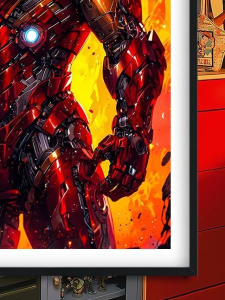 【海外代購】巴洛克 《火焰鋼鐵人》鋼鐵人Iron Man鋼鐵人鐵甲奇俠漫威動畫裝飾畫冰箱貼 