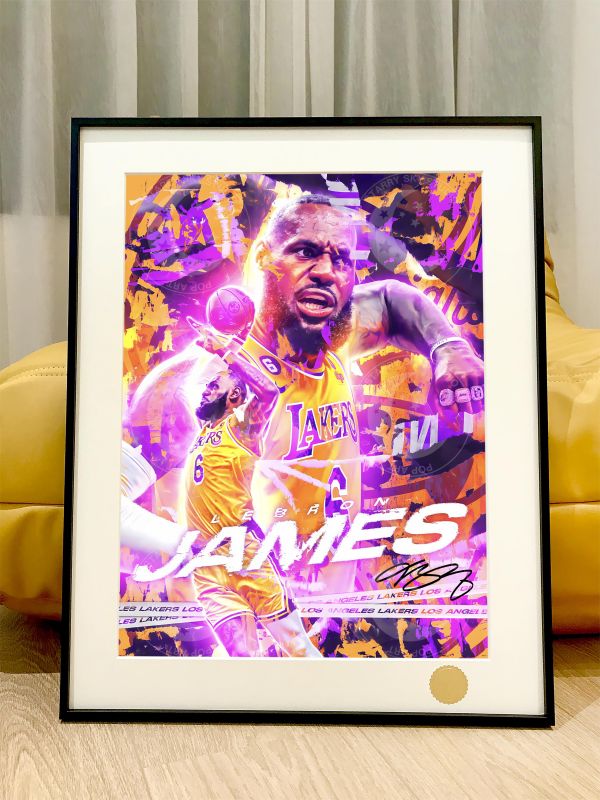 【海外代購】星空 《籃球皇帝詹姆斯》nba勒布朗詹姆斯LBJ洛杉磯湖人裝飾畫 