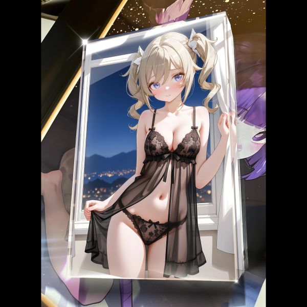 【海外代購】阿喵畫社 第六十四彈動漫卡磚原神 黑紗亞克力加厚紀念收藏磚 