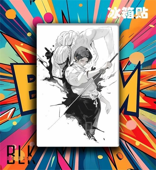 【海外代購】巴洛克 《水墨憂太》咒術回戰裝飾畫冰箱貼 