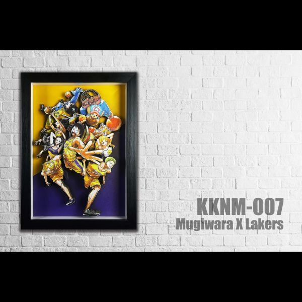 【海外代購】黑白畫映 B&W MugiwaraXLakers 草帽海賊團X湖人 立體裝飾畫 KKNM-007 