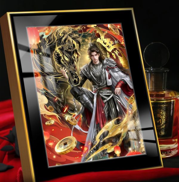 【海外代購】阿喵畫社 完美世界馬上轉運 石昊 精裱款展館級8k超清精裱畫 牆面掛毯 冰箱貼 