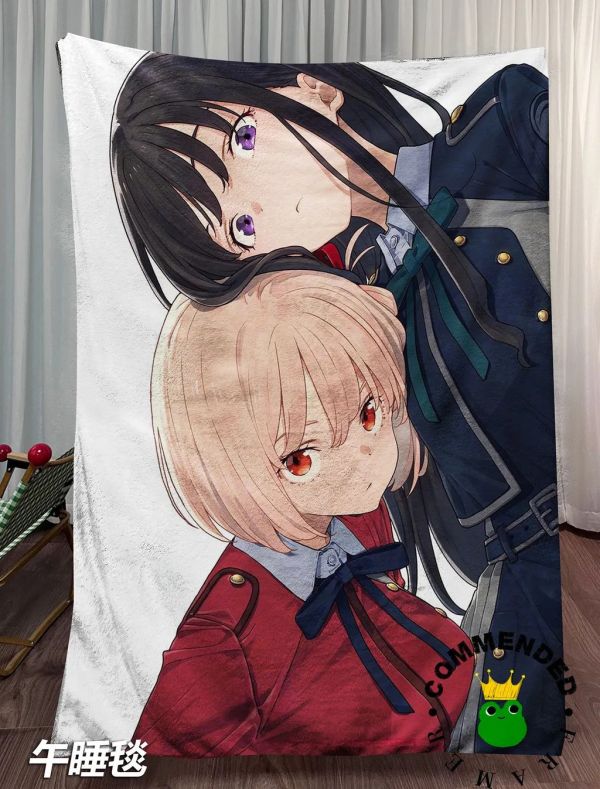 【海外代購】皇呱 《呆萌少女特工》莉可麗絲錦木千束井上瀧奈裝飾畫 午睡毯 地毯 