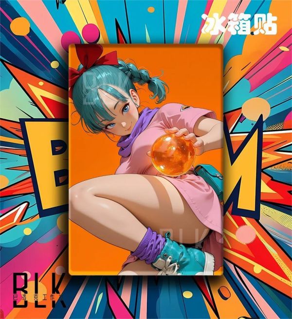 【海外代購】巴洛克 《龍珠布瑪》Bulma七龍珠裝飾畫冰箱貼 