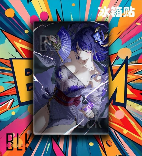 【海外代購】巴洛克 《扇子雷電》原神Raiden Shogun裝飾畫冰箱貼 