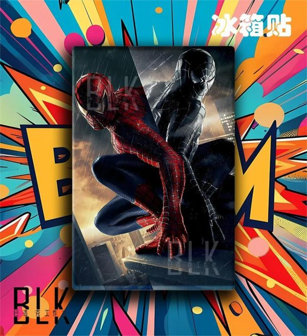 【海外代購】巴洛克 《雙面蜘蛛俠》漫威彼得帕克裝飾畫冰箱貼 