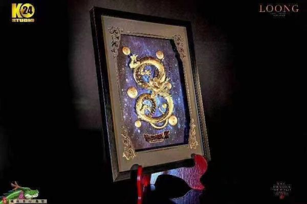 【海外現貨】【48CM】24K studio 真黃金神龍 純金金箔  3D立體 金箔相框 