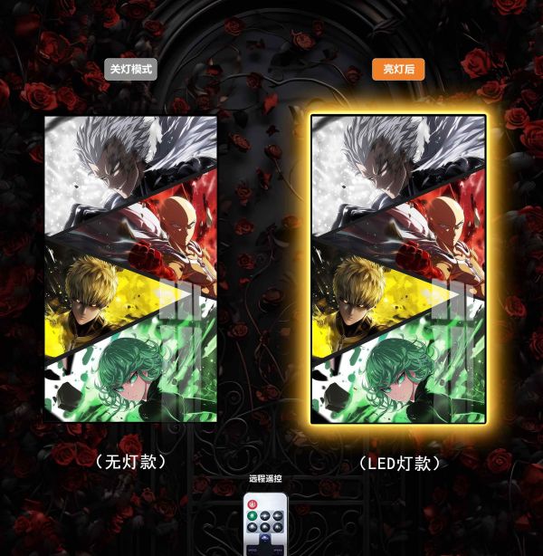【海外代購】阿喵畫社 一拳超人燈帶畫 超長暖光發光燈帶裝飾畫 床頭地墊 