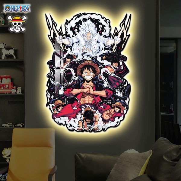 【海外代購】阿喵畫社 海賊王造景 路飛 前進之路！超大海賊王12k超清燈搭配異形裝飾畫 