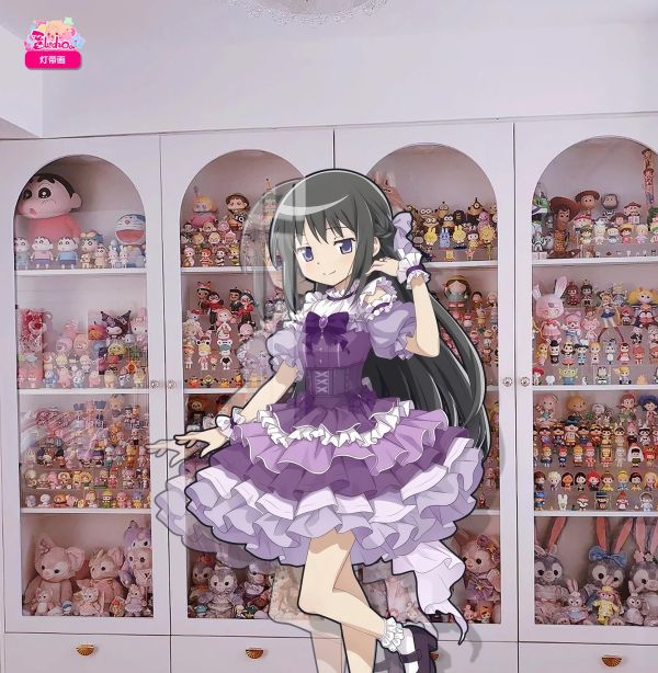 【海外代購】阿喵畫社 魔法少女小圓 曉美焰 1比1復刻臥室玄關超長燈帶畫 