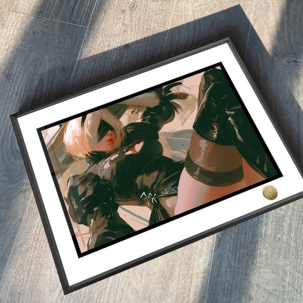 【海外代購】皇呱 《黑絲尤爾哈2號》尼爾：機械紀元戰鬥型機器人裝飾畫 午睡毯 地毯 